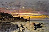 Claude Monet Hauling a Boat Ashore Honfleur painting